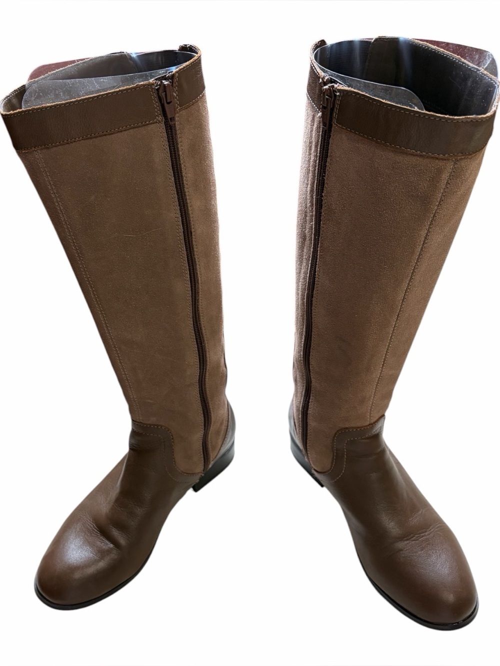 Alia Classic Brown Tall Riding Boots w/zippers/Lacing detail- Size 8